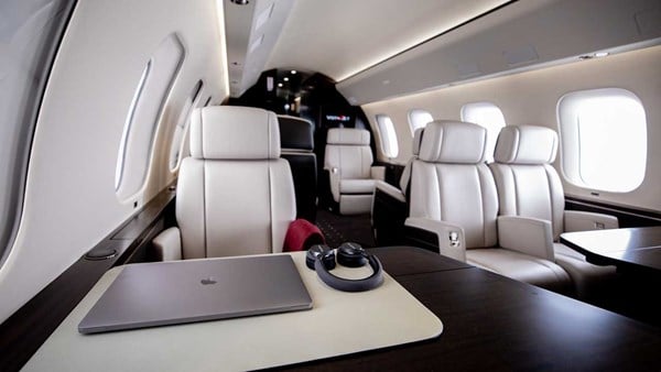 Inside view of the VistaJet plane
